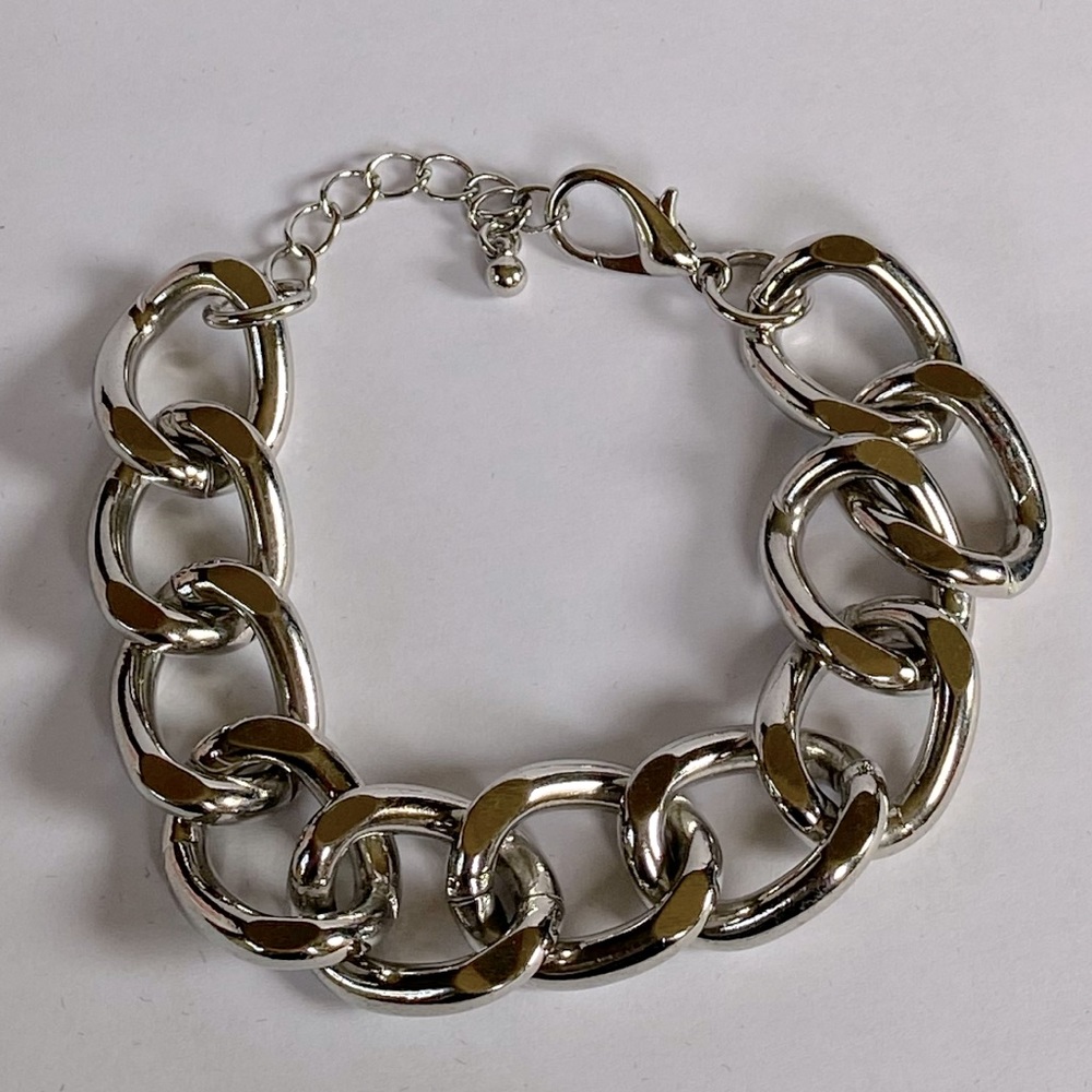 Vintage Silver Large Chain Statement Bracelet - image 1